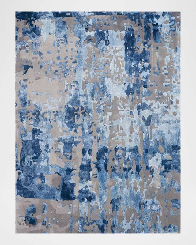 Prismatic Blue/Grey Hand-Tufted Rug, 8' x 10'